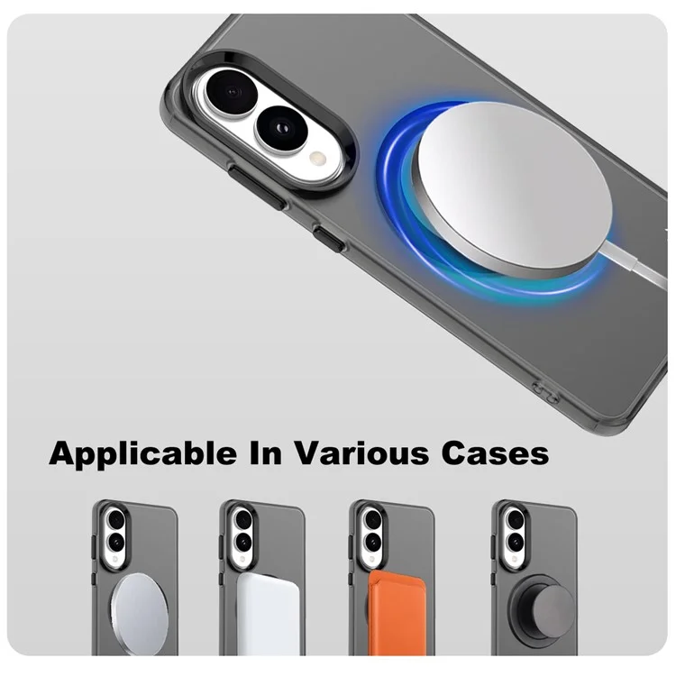 IMAK Pour Étui Samsung Galaxy S25 Edge Compatible avec MagSafe Couleur Bonbon Anti-Chute Couverture Arrière TPU + PET - Noir