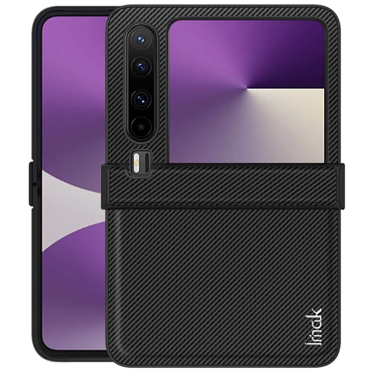 IMAK Ruiyi Series per Cover Huawei Pura X - Custodia in Pelle con Texture Fibra di Carbonio + PC