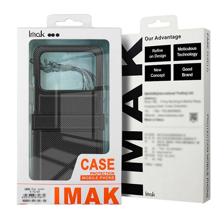 IMAK Ruiyi Series per Cover Huawei Pura X - Custodia in Pelle con Texture Fibra di Carbonio + PC