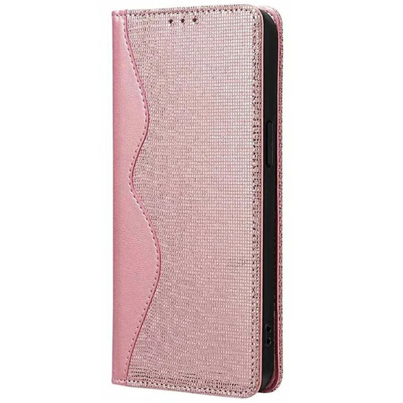 For vivo Y29 4G Case Wave Shape RFID Blocking PU Leather Wallet Stand Phone Cover - Rose Gold