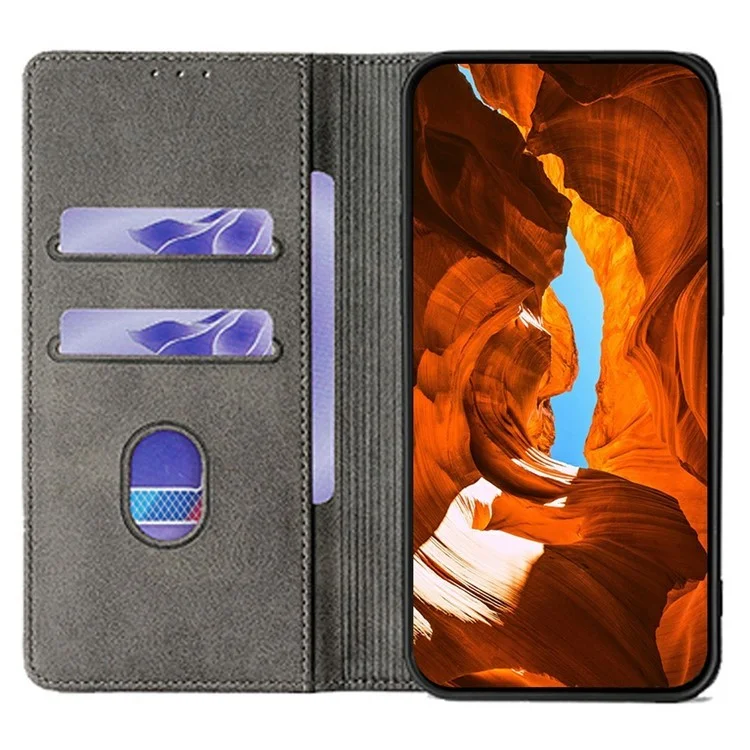 Capa para vivo Y29s 5G / Y04 4G com Design de Onda, Bloqueio RFID, Carteira de Couro PU, Suporte e Capa de Telefone - Cinza