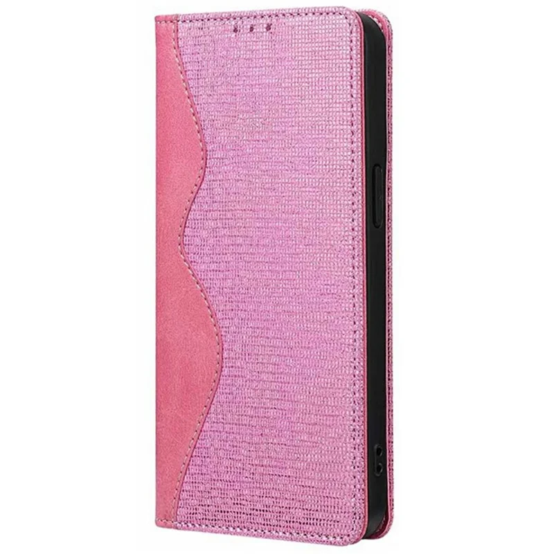 For Xiaomi Redmi Note 14 4G (164.84mm) Case Wave Shape RFID Blocking PU Leather Wallet Stand Phone Cover - Pink