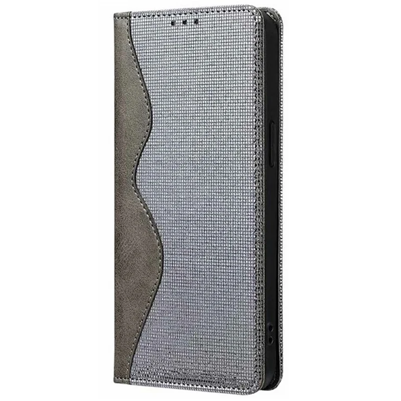 For Honor X8c 4G Case Wave Shape RFID Blocking PU Leather Wallet Stand Phone Cover - Grey