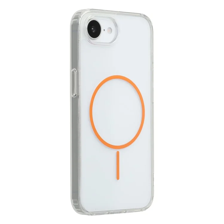 Funda Magnética Marrón Transparente de TPU Acrílico para iPhone 16e con Tapa Trasera