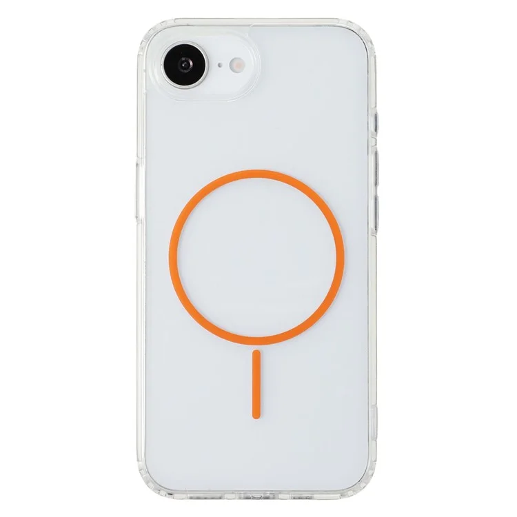 Funda Magnética Marrón Transparente de TPU Acrílico para iPhone 16e con Tapa Trasera