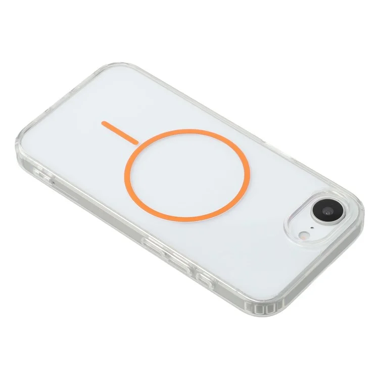 Funda Magnética Marrón Transparente de TPU Acrílico para iPhone 16e con Tapa Trasera