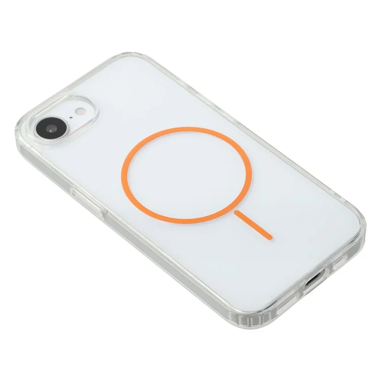 Funda Magnética Marrón Transparente de TPU Acrílico para iPhone 16e con Tapa Trasera