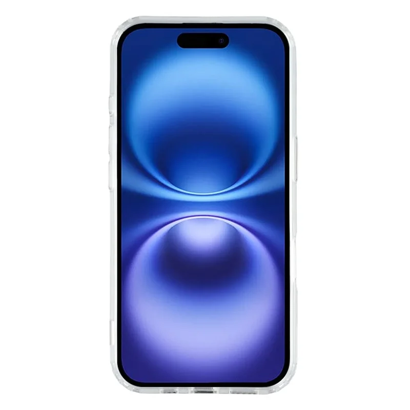 For iPhone 16 Magnetic Case Acrylic TPU Clear Phone Back Cover - Black