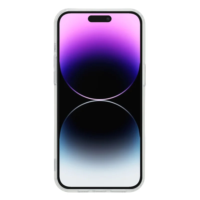 For iPhone 14 Pro Magnetic Case Acrylic TPU Clear Phone Back Cover - Purple