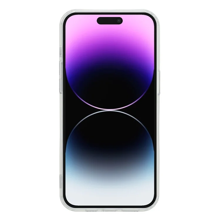 For iPhone 14 Pro Max Magnetic Case Acrylic TPU Clear Phone Back Cover - Purple