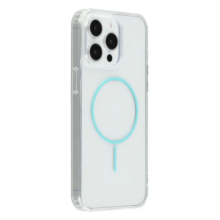 Pour iPhone 14 Pro Max Coque Magnétique Transparente en Acrylique et TPU - Vert