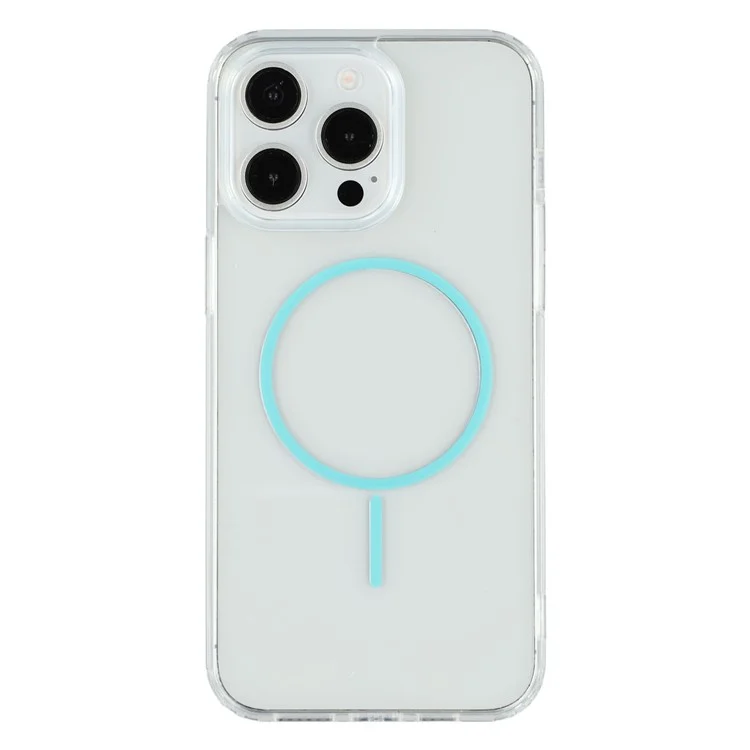 Pour iPhone 14 Pro Max Coque Magnétique Transparente en Acrylique et TPU - Vert