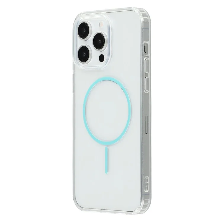 Pour iPhone 14 Pro Max Coque Magnétique Transparente en Acrylique et TPU - Vert