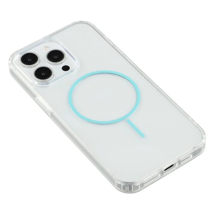 Pour iPhone 14 Pro Max Coque Magnétique Transparente en Acrylique et TPU - Vert