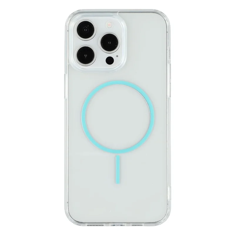 For iPhone 13 Pro Magnetic Case Acrylic TPU Clear Phone Back Cover - Green