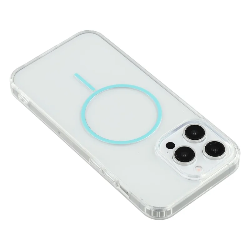 For iPhone 13 Pro Magnetic Case Acrylic TPU Clear Phone Back Cover - Green
