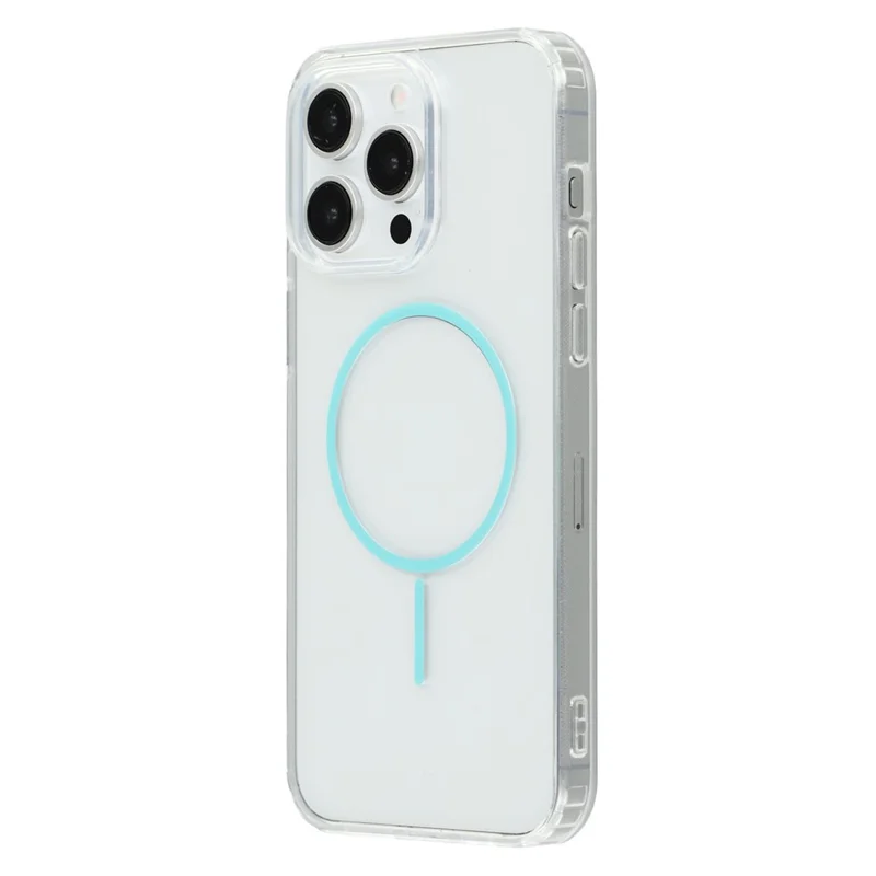 For iPhone 13 Pro Max Magnetic Case Acrylic TPU Clear Phone Back Cover - Green