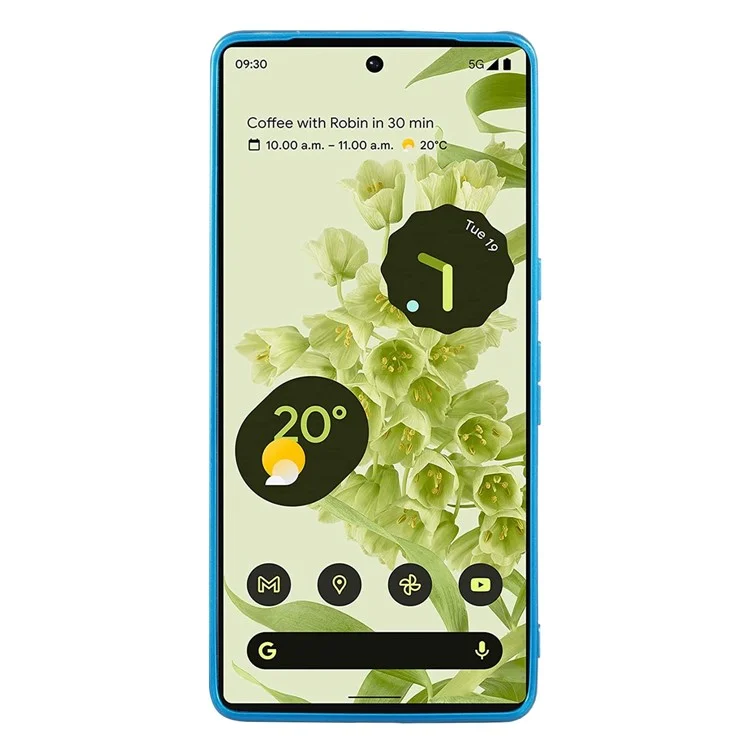Für Google Pixel 7 Pro 5G Schillernde Glitter-Pailletten-Schutzhülle Elektroplattierter TPU-Rahmen Hartkunststoff-Rückseite - Blau