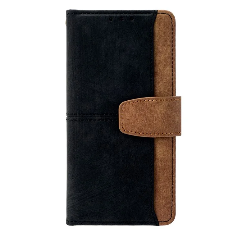 Capa para vivo Y29s 5G / Y04 4G com Bloqueio RFID, Divisão de Cores, Couro PU, Carteira para Celular - Preto