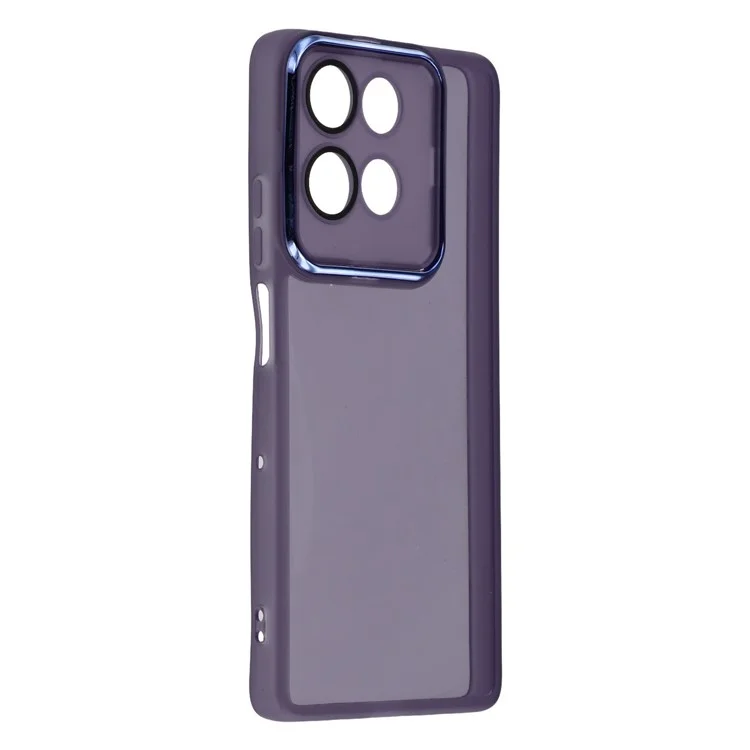 Für Motorola Moto G75 5G Hülle Elektrolytisch veredelter Kamera-Rahmen TPU Handyhülle - Transparent Lila