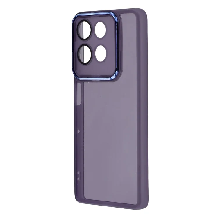 Für Motorola Moto G75 5G Hülle Elektrolytisch veredelter Kamera-Rahmen TPU Handyhülle - Transparent Lila