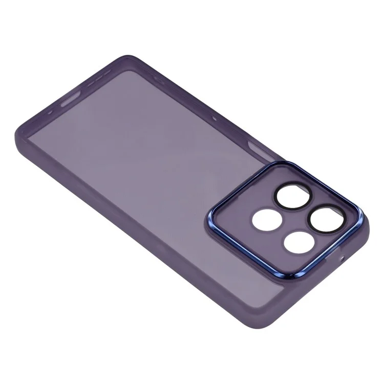 Für Motorola Moto G75 5G Hülle Elektrolytisch veredelter Kamera-Rahmen TPU Handyhülle - Transparent Lila