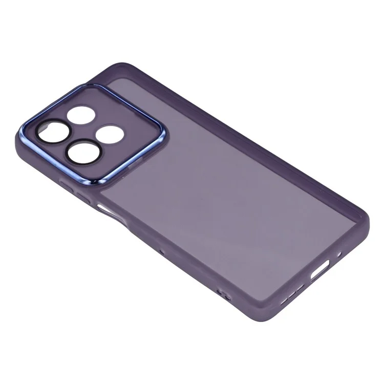 Für Motorola Moto G75 5G Hülle Elektrolytisch veredelter Kamera-Rahmen TPU Handyhülle - Transparent Lila