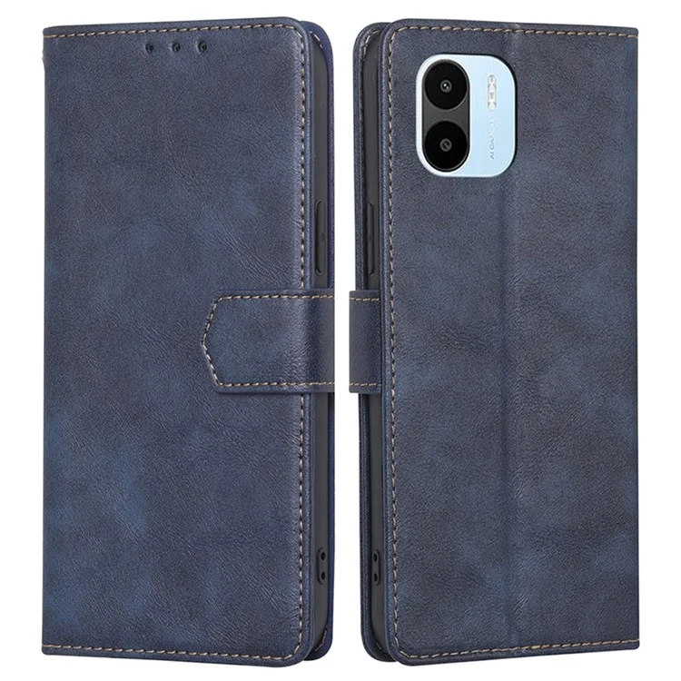 Para Xiaomi Redmi A1 4G / A2 4G Funda de teléfono de cuero PU repelente al agua RFID Blocking Foldable Stand Wallet Protection Cover - Azul