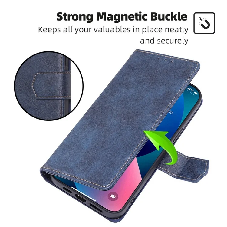 Para Xiaomi Redmi A1 4G / A2 4G Funda de teléfono de cuero PU repelente al agua RFID Blocking Foldable Stand Wallet Protection Cover - Azul