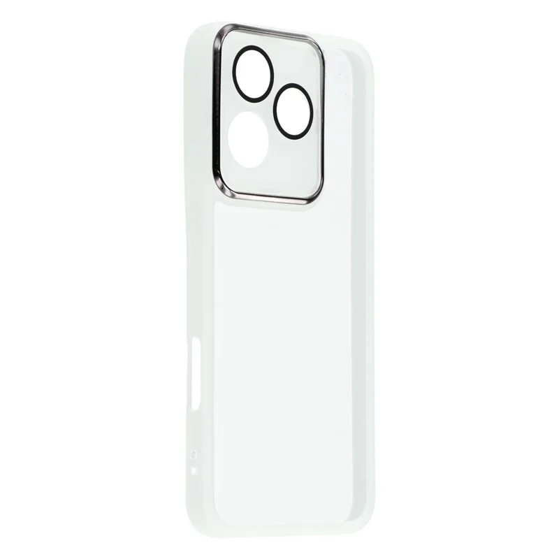 غطاء هاتف TPU لهاتف Honor 400 Lite 5G مع إطار كاميرا مطلي كهربائيًا - أبيض شفاف