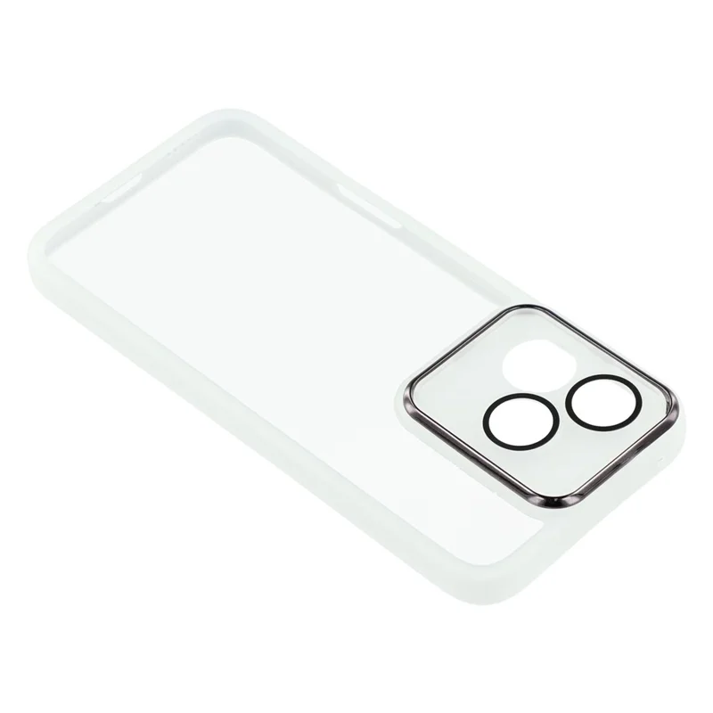 غطاء هاتف TPU لهاتف Honor 400 Lite 5G مع إطار كاميرا مطلي كهربائيًا - أبيض شفاف