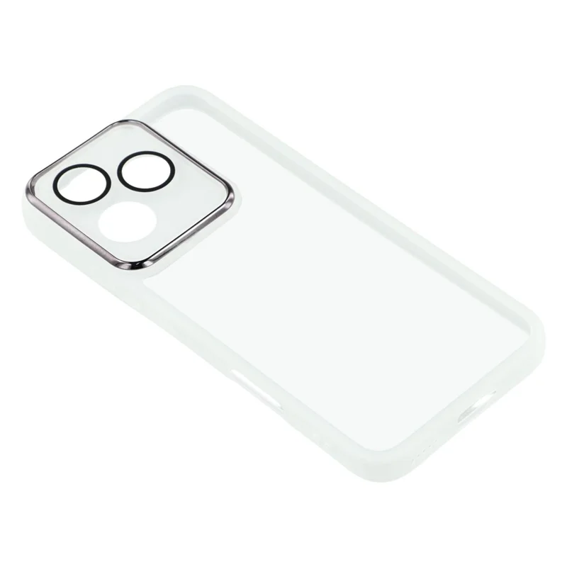 غطاء هاتف TPU لهاتف Honor 400 Lite 5G مع إطار كاميرا مطلي كهربائيًا - أبيض شفاف