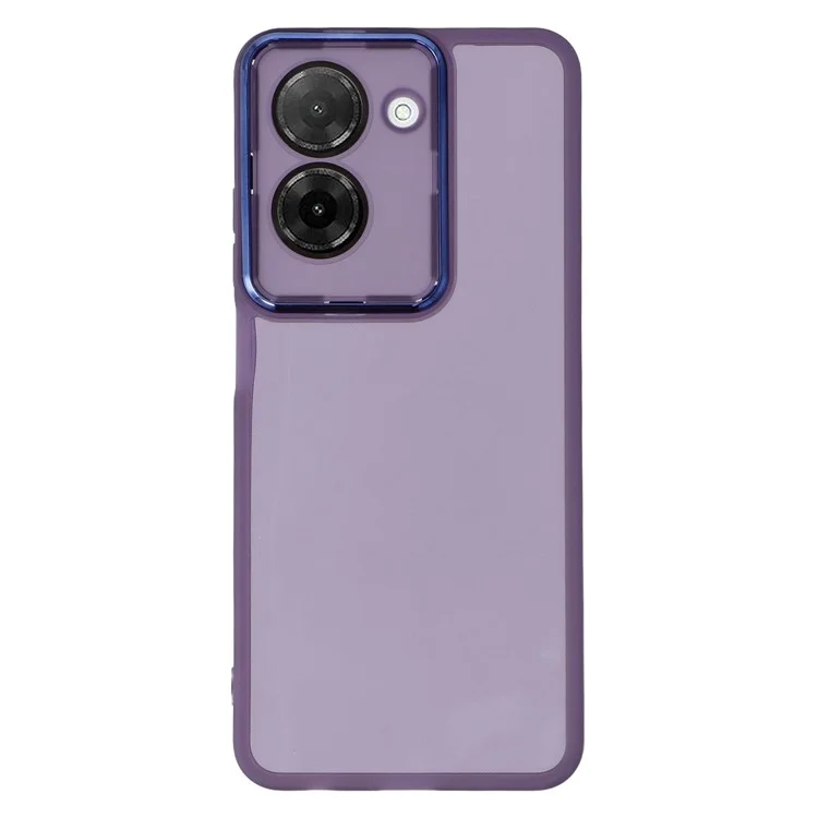 Capa para Xiaomi Redmi A5 4G (171,7mm) / Poco C71 4G com Moldura de Câmera Eletroplastizada em TPU - Transparente Roxo