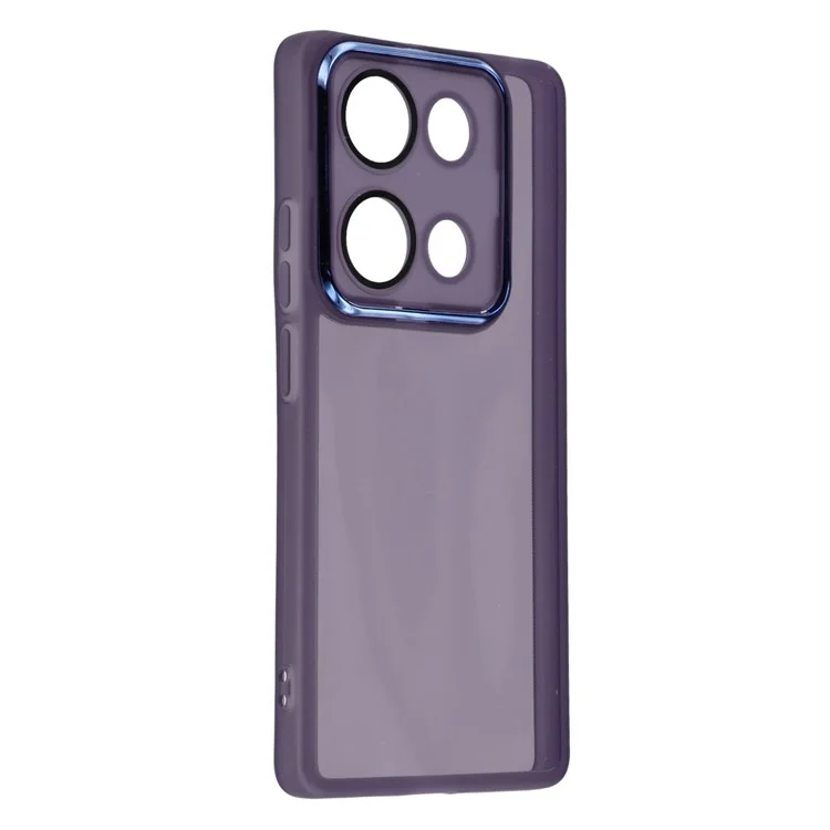 Funda para Xiaomi Redmi Note 14S 4G con Marco de Cámara Electrodepositado - Carcasa de TPU - Transparente Morado
