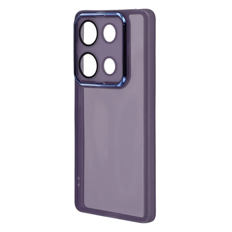Funda para Xiaomi Redmi Note 14S 4G con Marco de Cámara Electrodepositado - Carcasa de TPU - Transparente Morado