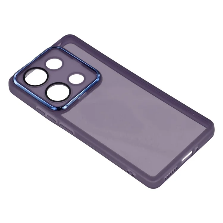 Funda para Xiaomi Redmi Note 14S 4G con Marco de Cámara Electrodepositado - Carcasa de TPU - Transparente Morado