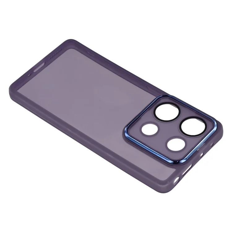 Funda para Xiaomi Redmi Note 14S 4G con Marco de Cámara Electrodepositado - Carcasa de TPU - Transparente Morado