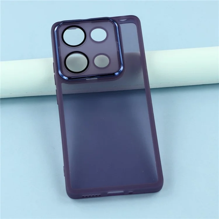 Funda para Xiaomi Redmi Note 14S 4G con Marco de Cámara Electrodepositado - Carcasa de TPU - Transparente Morado