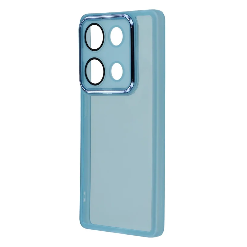 For Xiaomi Redmi Note 14S 4G Case Electroplated Camera Frame TPU Phone Cover - Transparent Blue