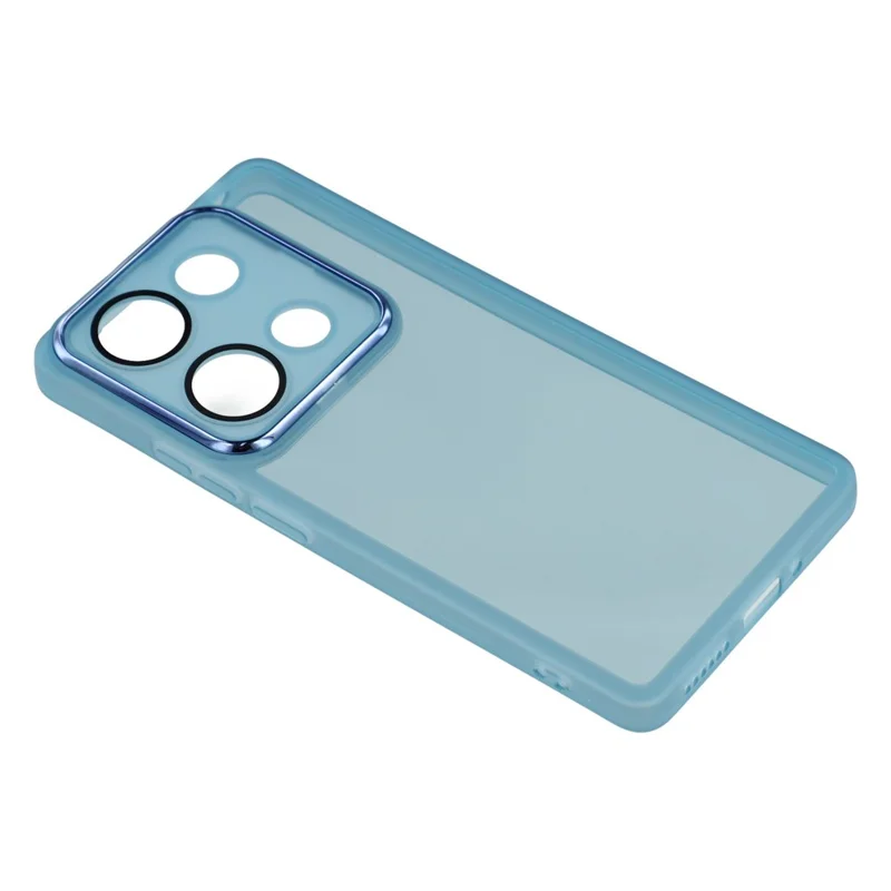 For Xiaomi Redmi Note 14S 4G Case Electroplated Camera Frame TPU Phone Cover - Transparent Blue