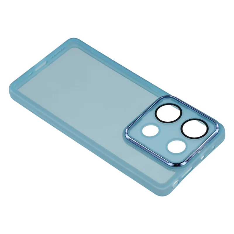 For Xiaomi Redmi Note 14S 4G Case Electroplated Camera Frame TPU Phone Cover - Transparent Blue