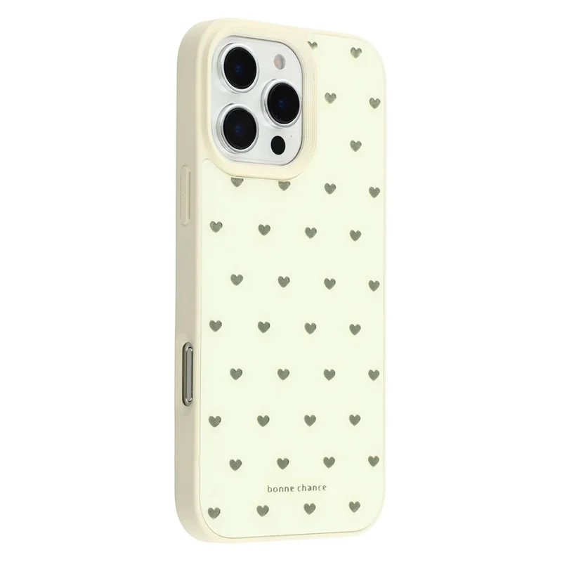 For iPhone 16 Pro Case Lacquered Pattern TPU + Acrylic + Glass Phone Cover - Love Hearts