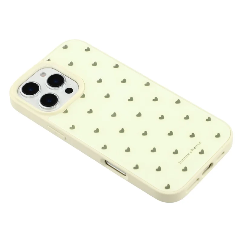 For iPhone 16 Pro Case Lacquered Pattern TPU + Acrylic + Glass Phone Cover - Love Hearts