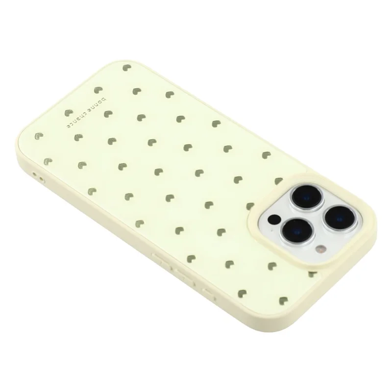 For iPhone 16 Pro Case Lacquered Pattern TPU + Acrylic + Glass Phone Cover - Love Hearts