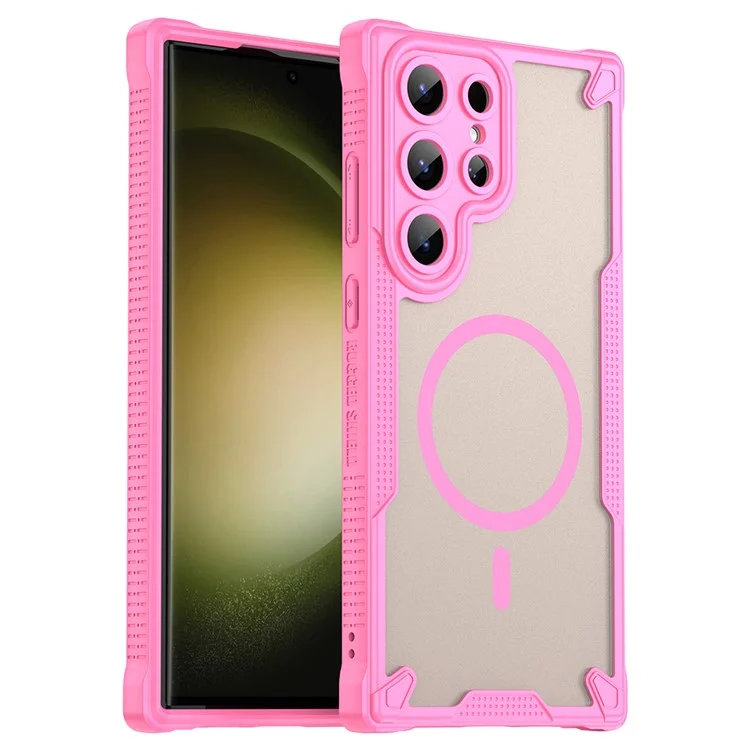 Acquisto all'ingrosso per Cover Magnetica Antiurto per Samsung Galaxy S24 Ultra in TPU + PC - Rosa