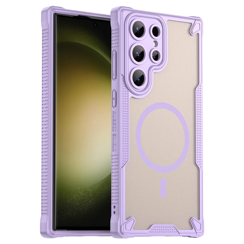 Bulk Purchasing For Samsung Galaxy S23 Ultra Magnetic Case Drop Proof TPU + PC Phone Back Cover - Purple