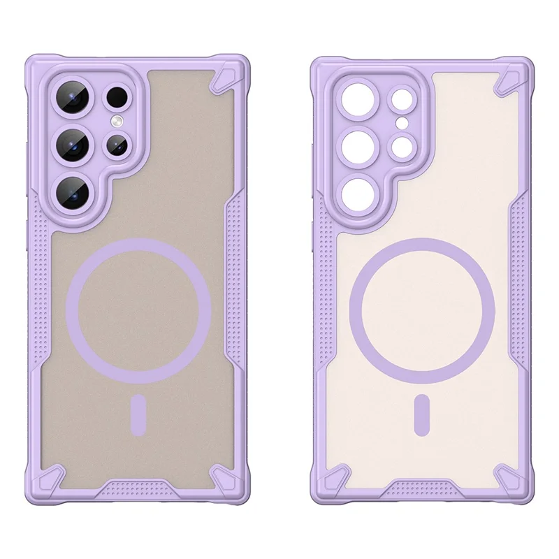 Bulk Purchasing For Samsung Galaxy S23 Ultra Magnetic Case Drop Proof TPU + PC Phone Back Cover - Purple