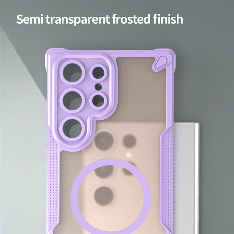 Bulk Purchasing For Samsung Galaxy S23 Ultra Magnetic Case Drop Proof TPU + PC Phone Back Cover - Purple