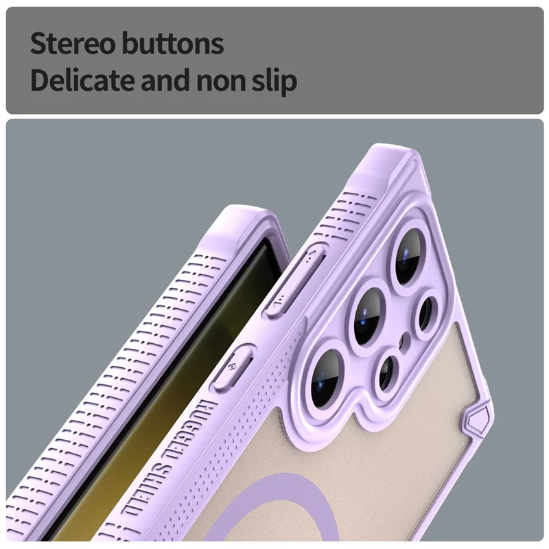 Bulk Purchasing For Samsung Galaxy S23 Ultra Magnetic Case Drop Proof TPU + PC Phone Back Cover - Purple