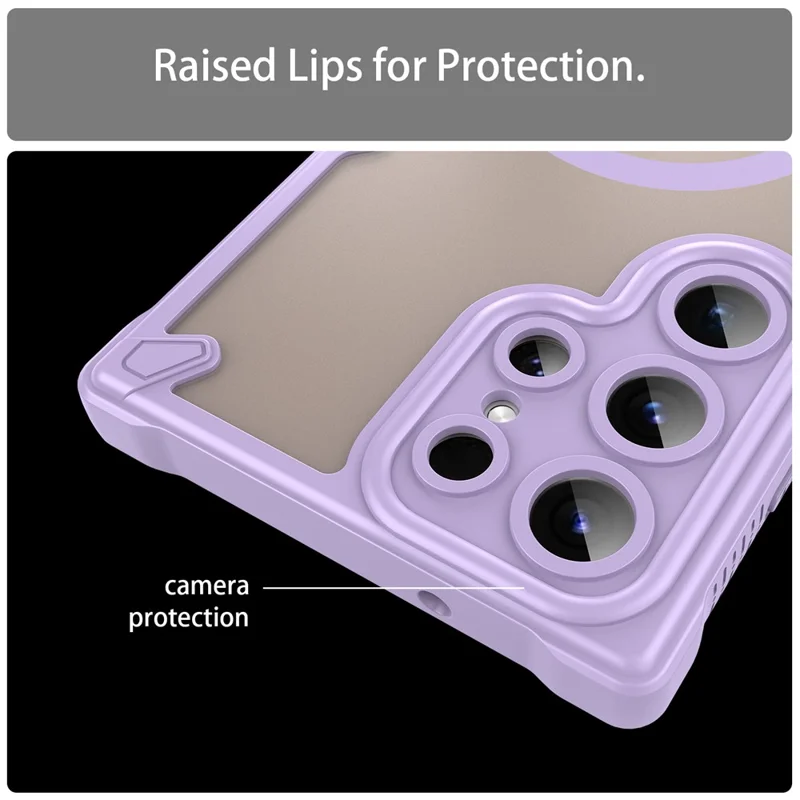 Bulk Purchasing For Samsung Galaxy S23 Ultra Magnetic Case Drop Proof TPU + PC Phone Back Cover - Purple